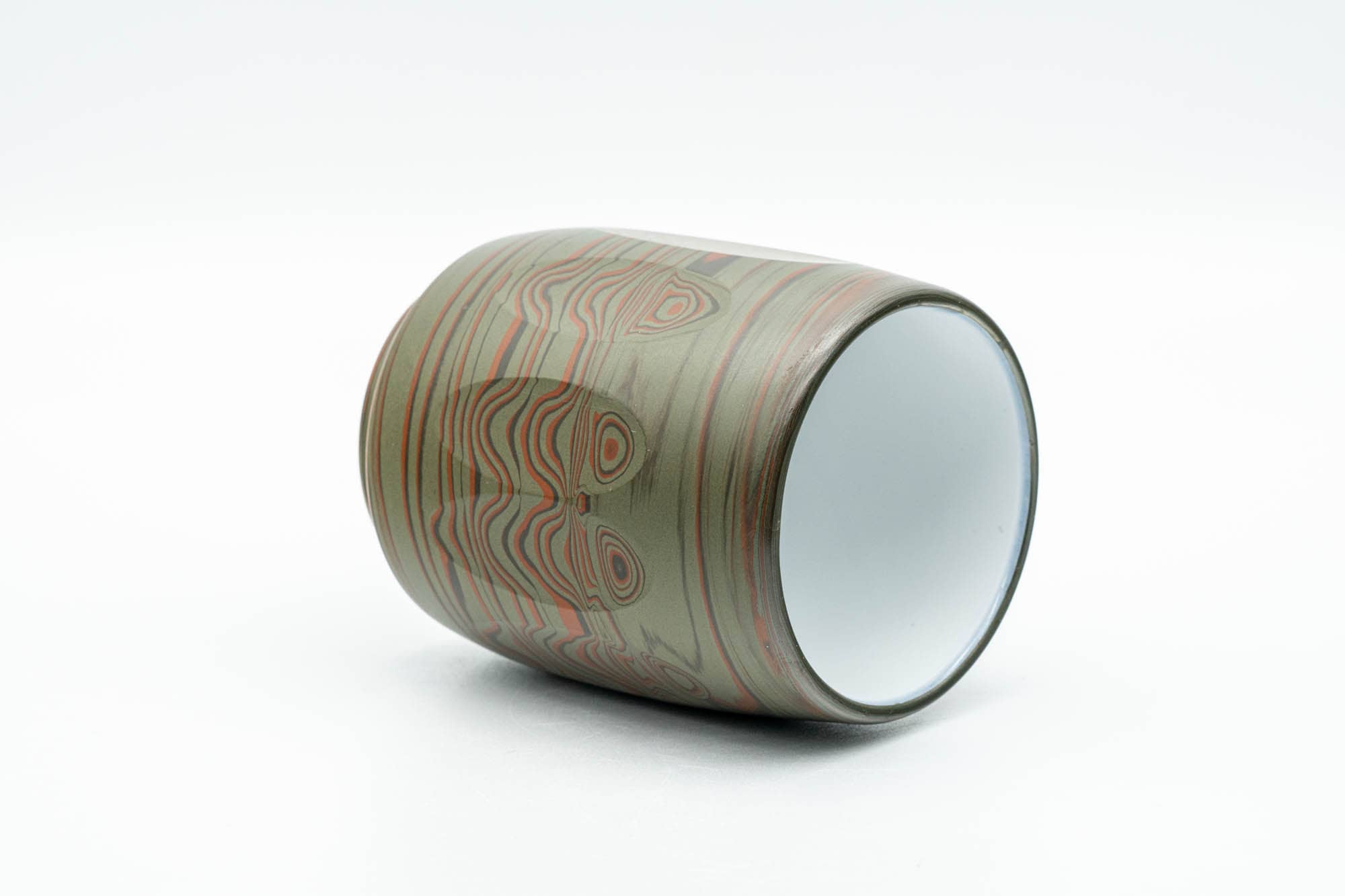 Japanese Teacup - 雲仙窯 Unzen Kiln - Carved Nerikomi Tokoname-yaki Yunomi - 170ml