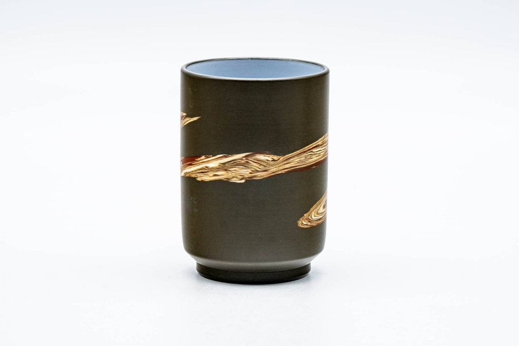Japanese Teacup - Nerikomi Zigzag White Inner-Glazed Ryokudei Tokoname-yaki Yunomi - 160ml