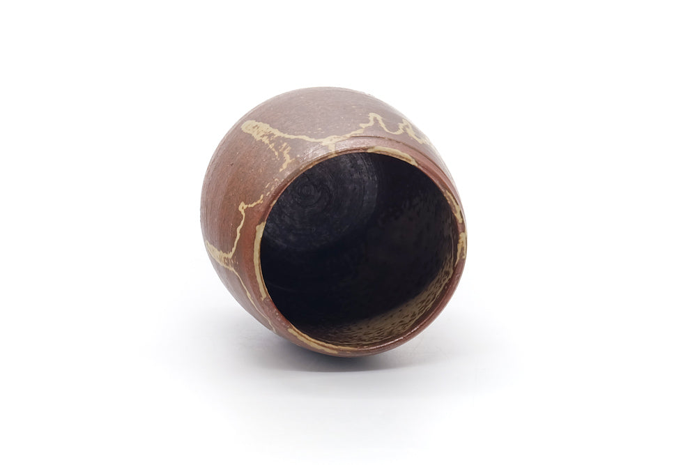 Japanese Teacup - Brown Drip-Glazed Yunomi - 200ml