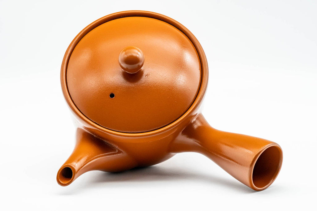 Japanese Kyusu - Red Shudei Tokoname-yaki Mesh Mould-made Teapot - 300ml