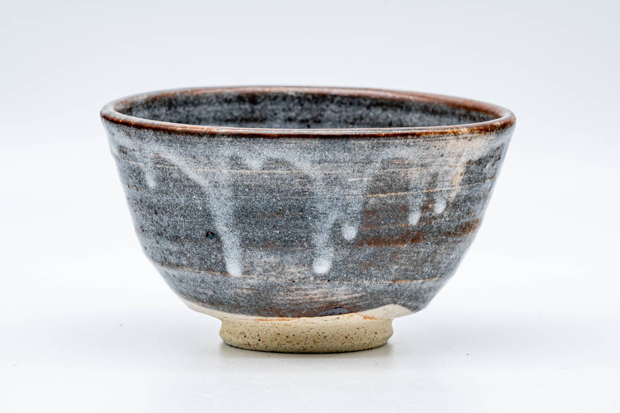 Japanese Matcha Bowl - Grey Milky Drip-Glazed Mino-yaki Chawan - 250ml