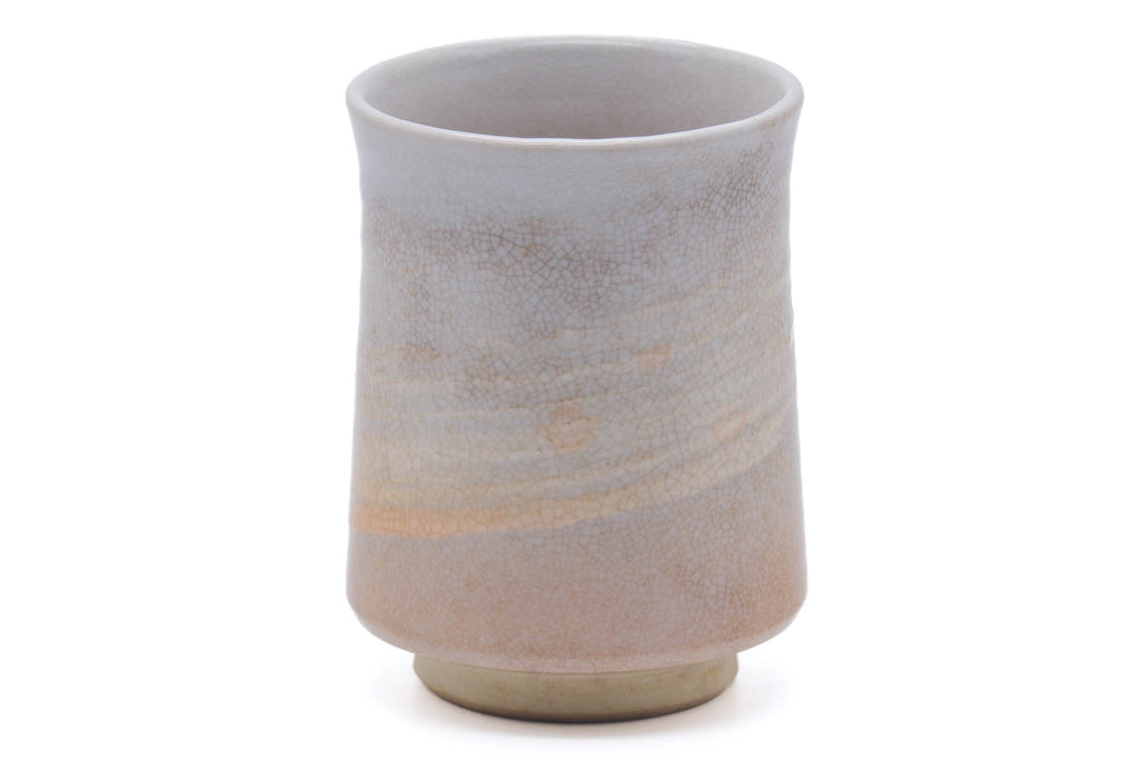 Japanese Teacup - Beige White Weathered Hagi-yaki Yunomi - 160ml