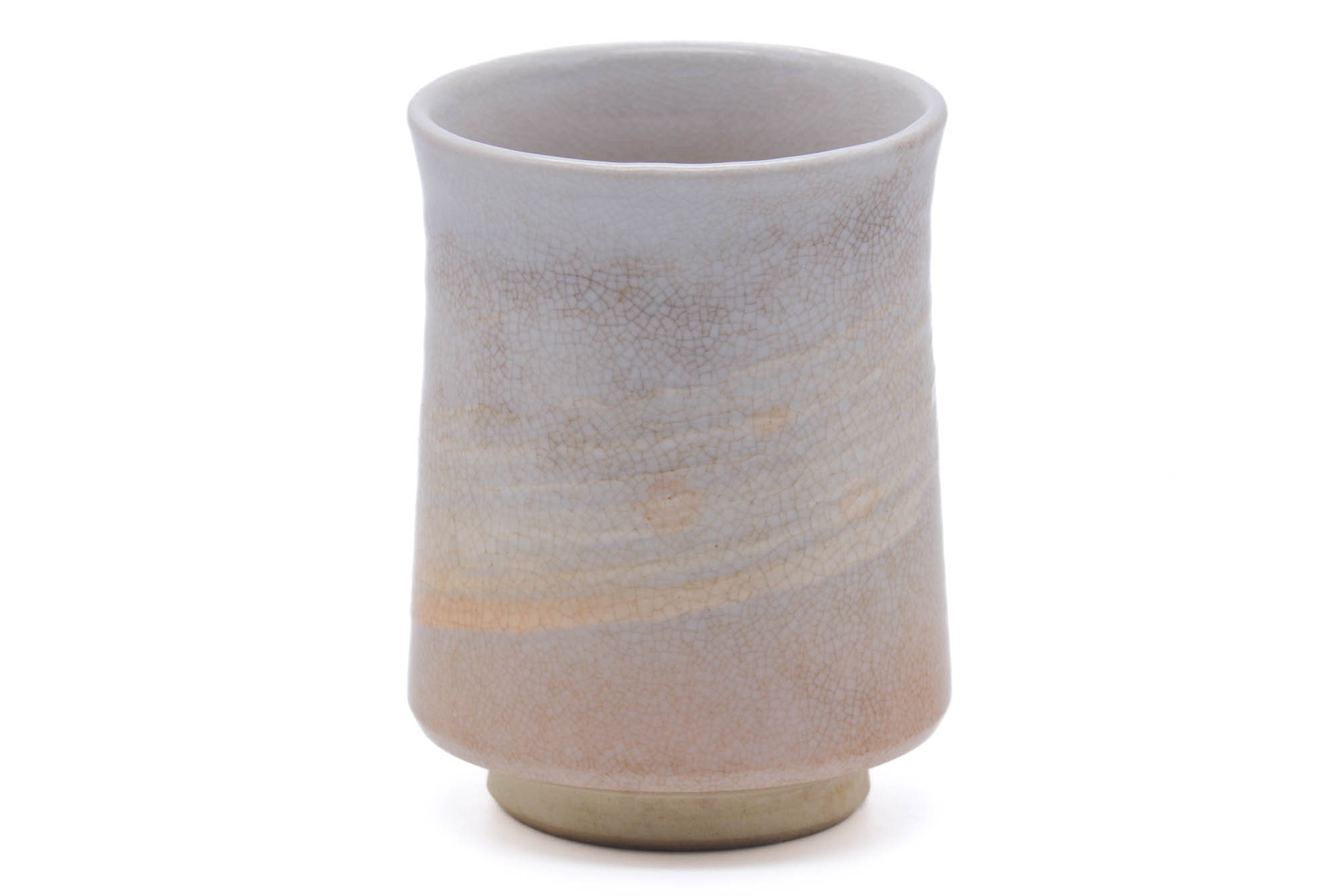 Japanese Teacup - Beige White Weathered Hagi-yaki Yunomi - 160ml