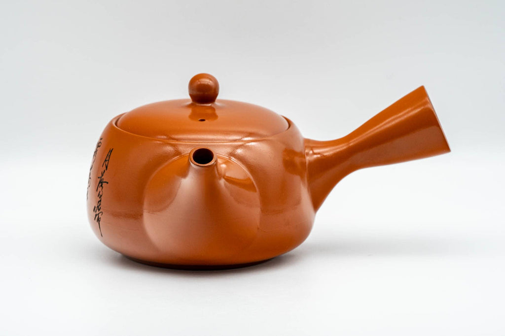Japanese Kyusu - Kanji Engraved Tokoname-yaki Mesh Teapot - 400ml