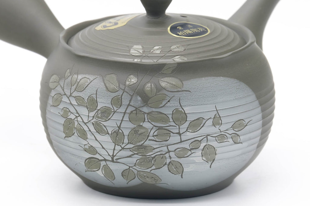 Japanese Kyusu - Floral Green Ryokudei Tokoname Mesh Teapot - 290ml
