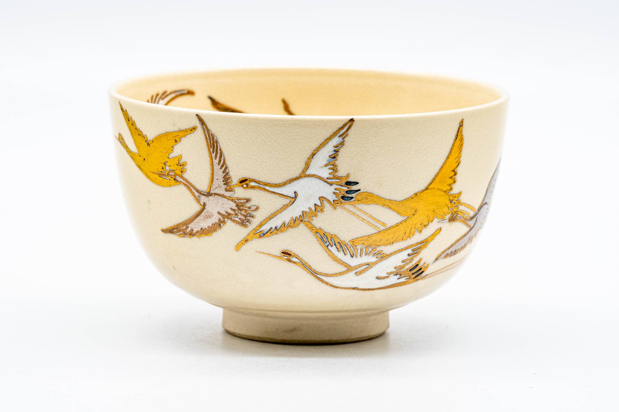 Japanese Matcha Bowl - Golden Egrets Kyo-yaki Chawan - 300ml