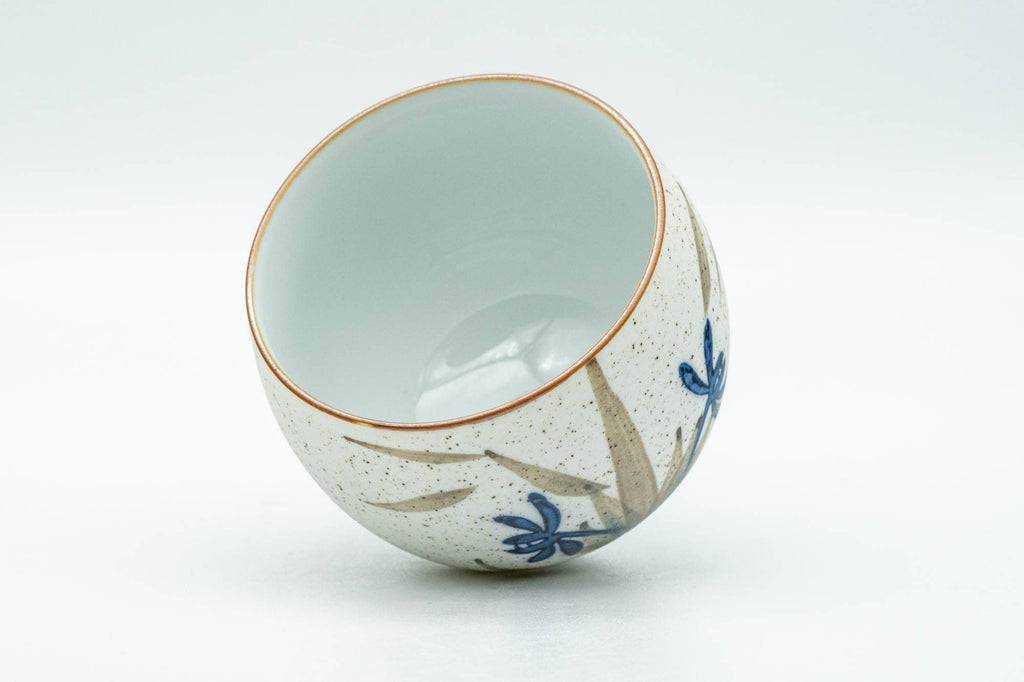 Japanese Teacup - White and Blue Floral Arita-yaki Yunomi - 140ml