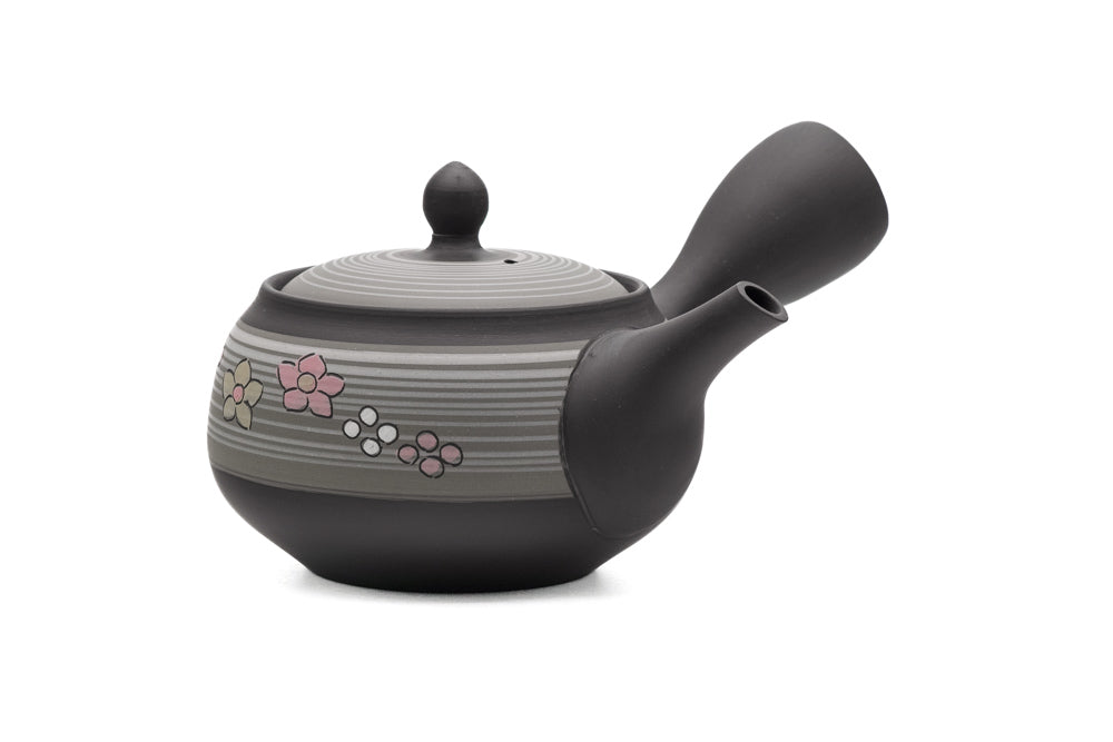 Grey Floral Tokoname Teapot - 320ml