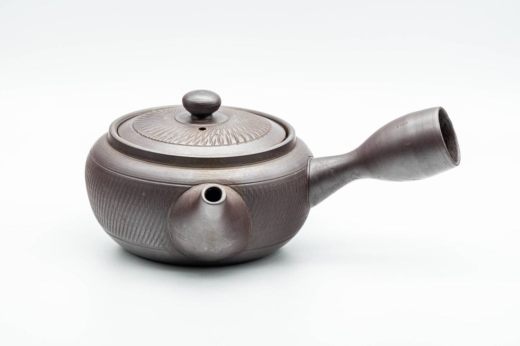 Japanese Kyusu - Engraved Banko-yaki Obi-ami 360 Strainer Teapot - 325ml