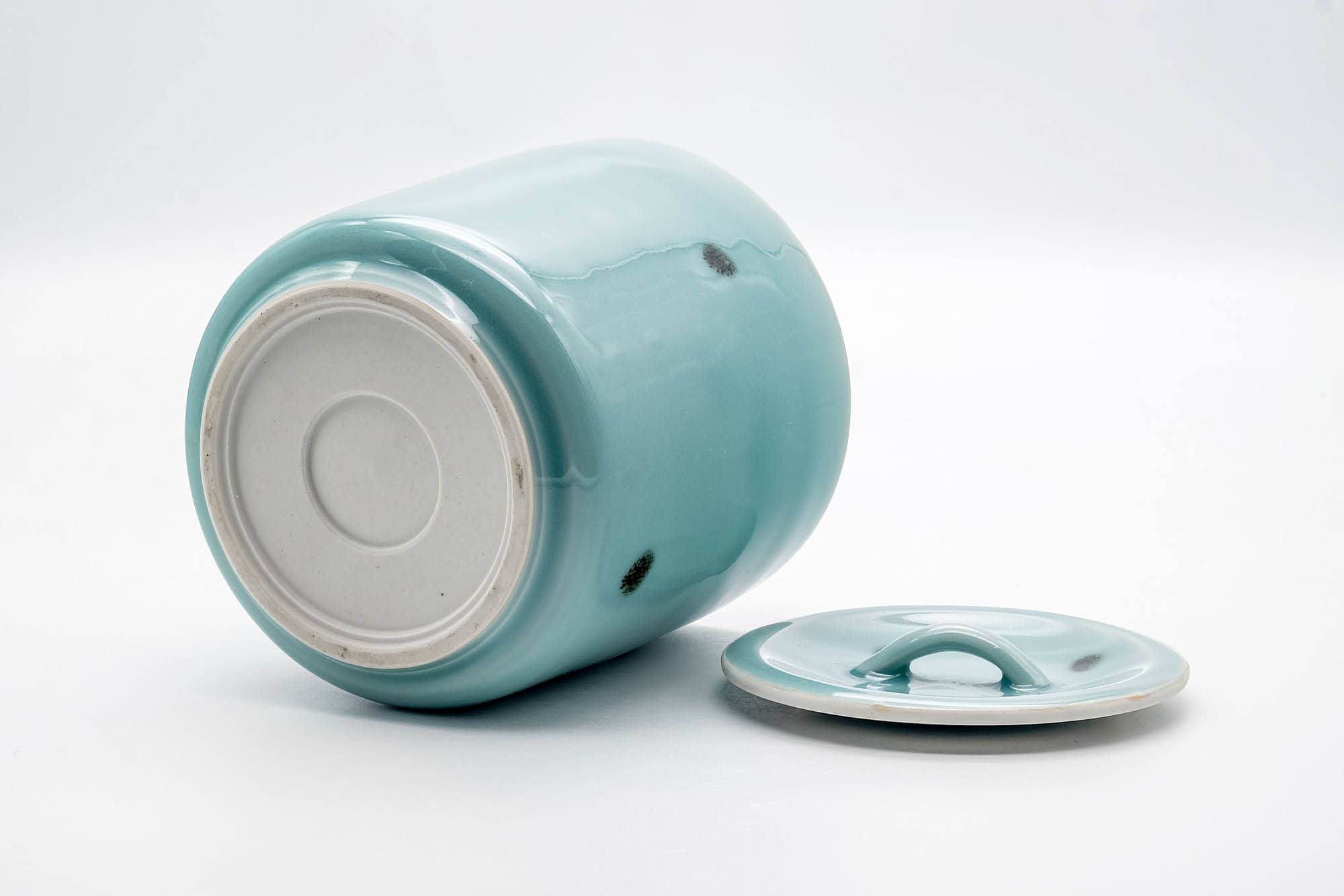 Japanese Mizusashi - Spotted Teal Porcelain Fresh Water Container - 1200ml
