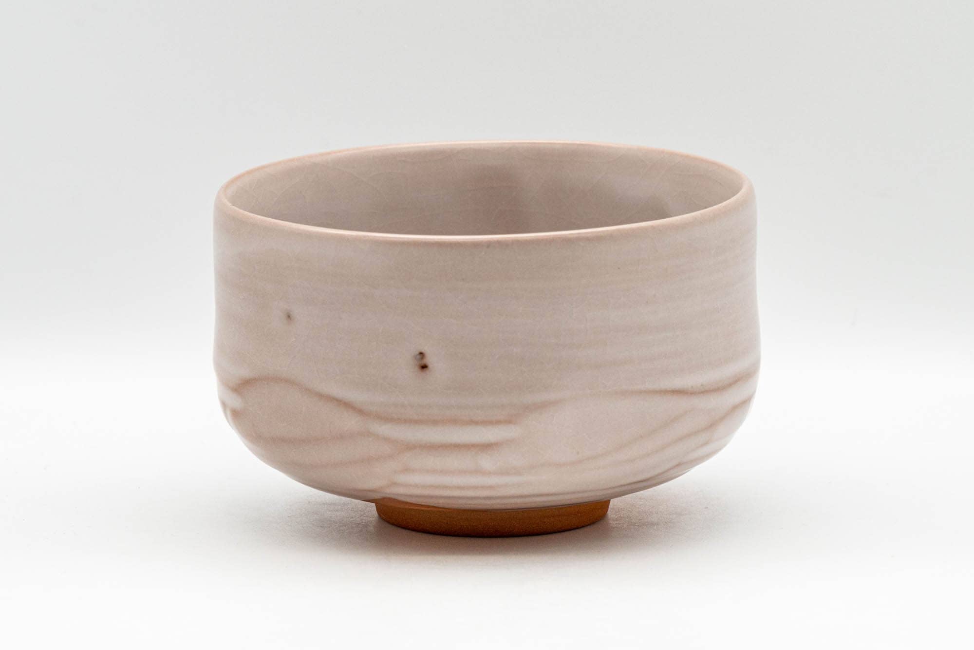 Japanese Matcha Bowl - Milky Pink Drip-Glazed Kyo-yaki Chawan - 400ml