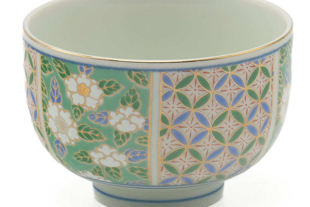 Japanese Teacup - Floral Geometric Arita Yunomi - 190ml