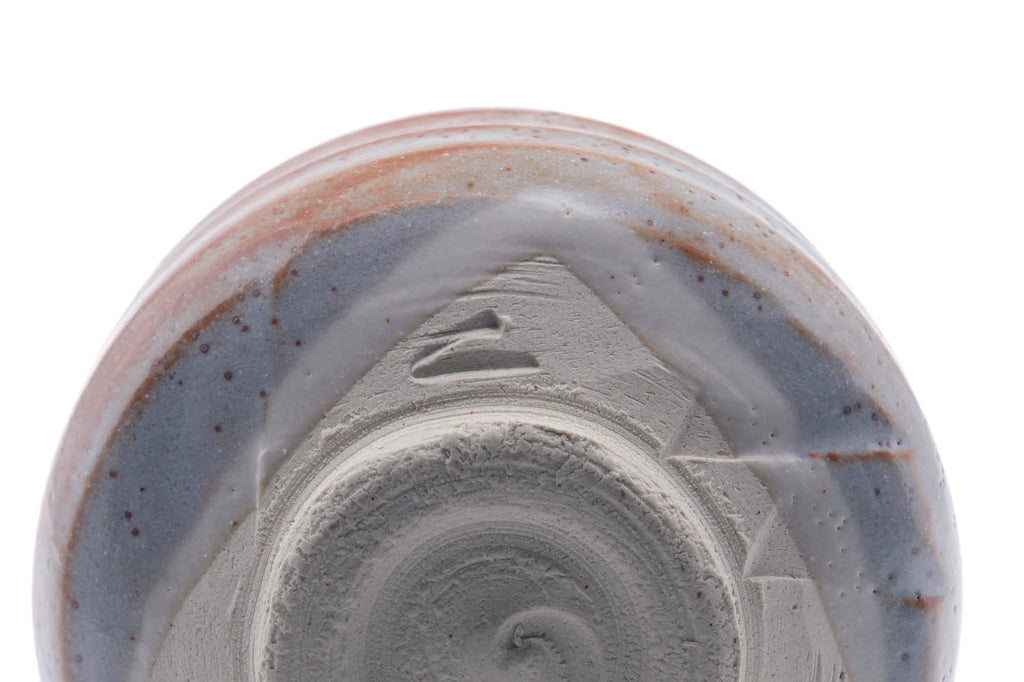 Japanese Matcha Bowl - Blue Orange Shino Glazed Mino-yaki Chawan - 500ml