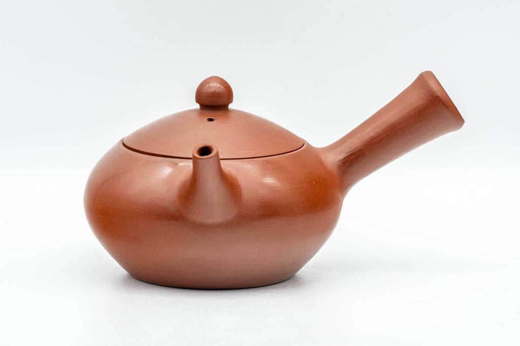 Japanese Tea Set - Glossy Tokoname-yaki Debeso Kyusu Teapot with 5 Yunomi Teacups