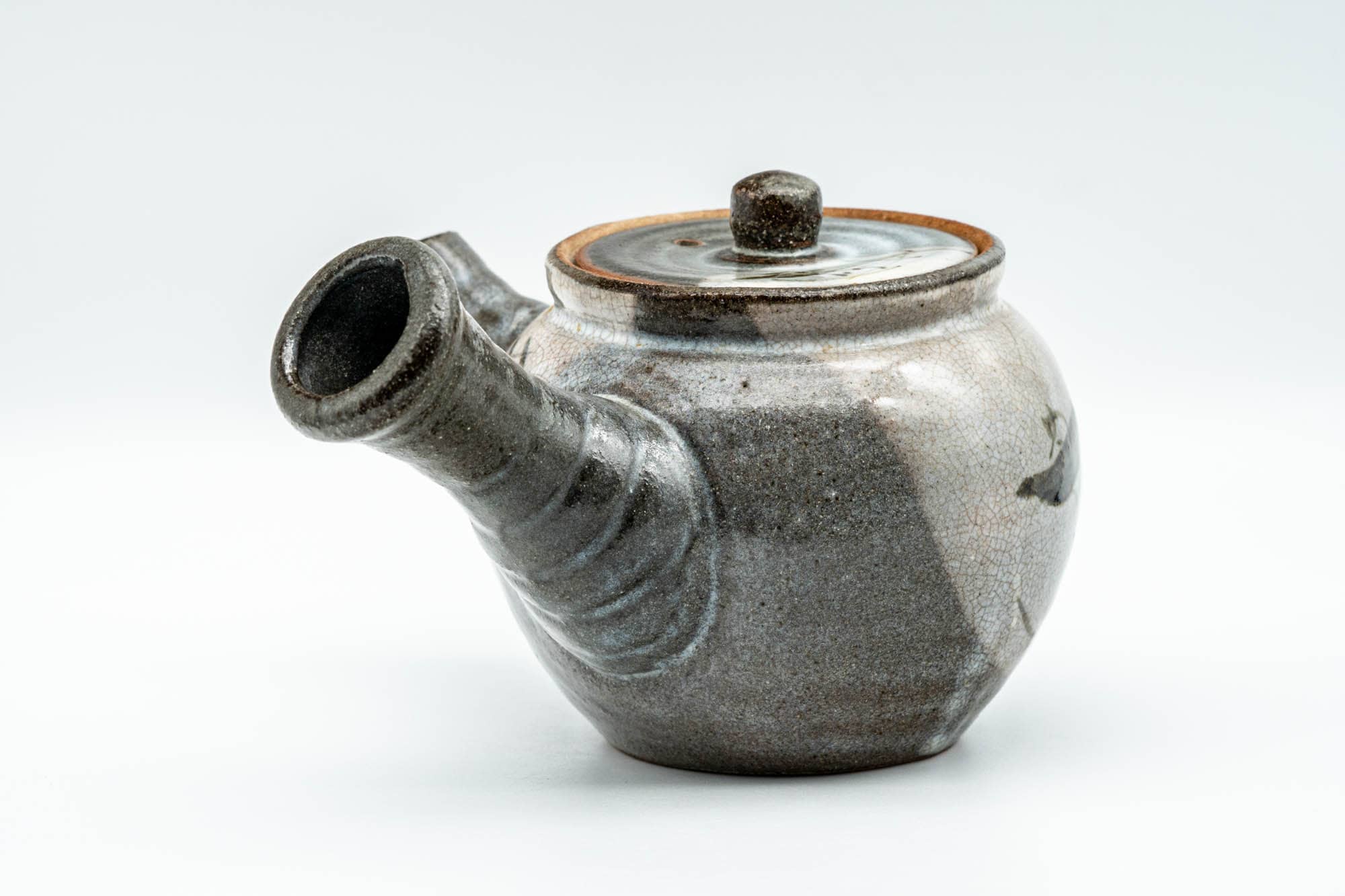 Japanese Kyusu - Bird Grey Karatsu-yaki Debeso Teapot - 350ml
