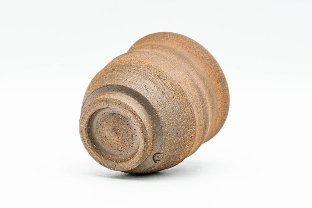 Japanese Teacup - Brown Spiraling Bizen-yaki Guinomi - 40ml