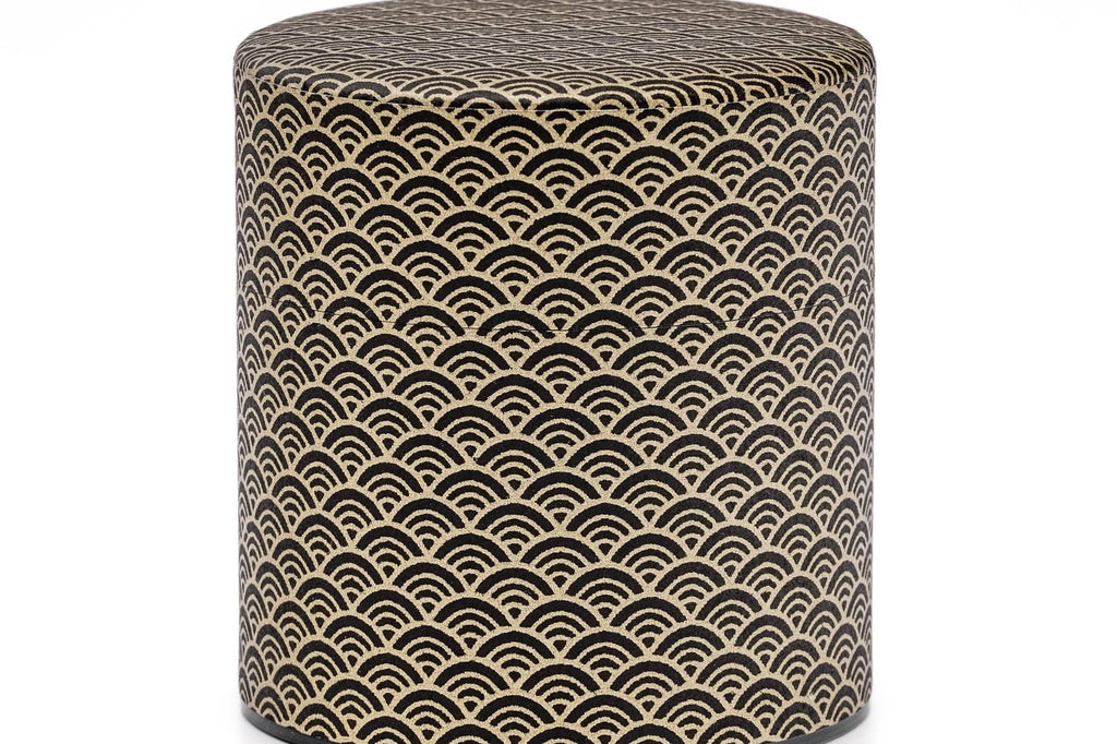 Black Gold Seigaiha Washi Tea Canister - 100g
