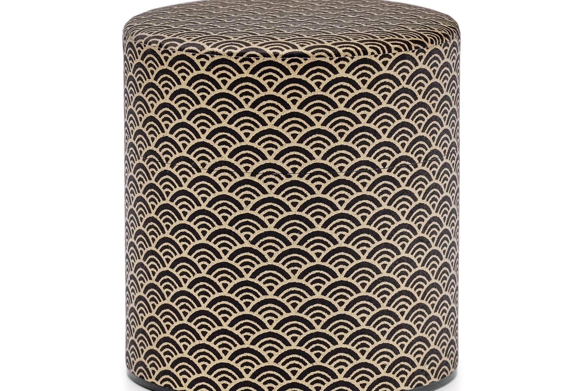 Black Gold Seigaiha Washi Tea Canister - 100g