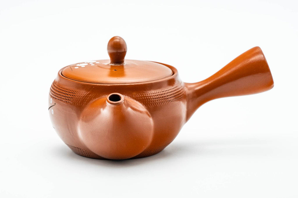 Japanese Kyusu - Ume Plum Blossom Textured Tokoname-yaki Mesh Teapot - 275ml
