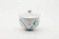 Japanese Teacup - Floral Blue White Porcelain Arita-yaki Lidded Yunomi - 100ml