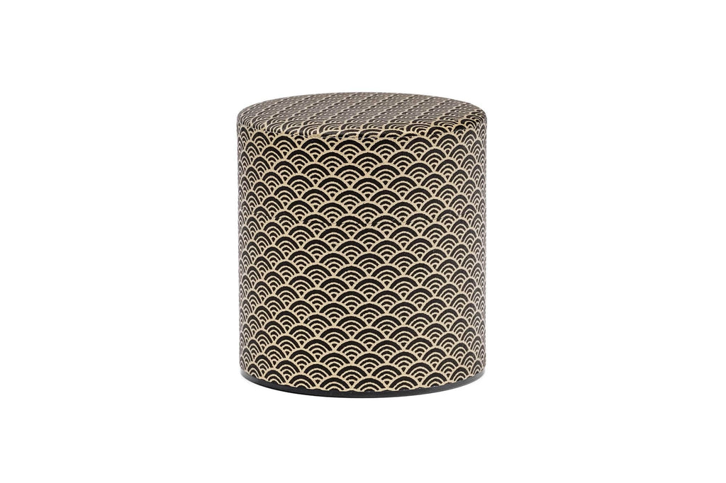 Black Gold Seigaiha Washi Tea Canister - 100g
