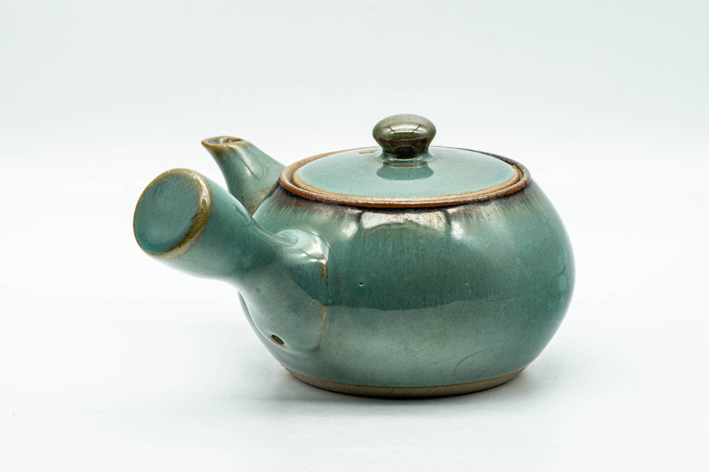 Japanese Kyusu - Green Teal Ceramic Debeso Teapot - 200ml