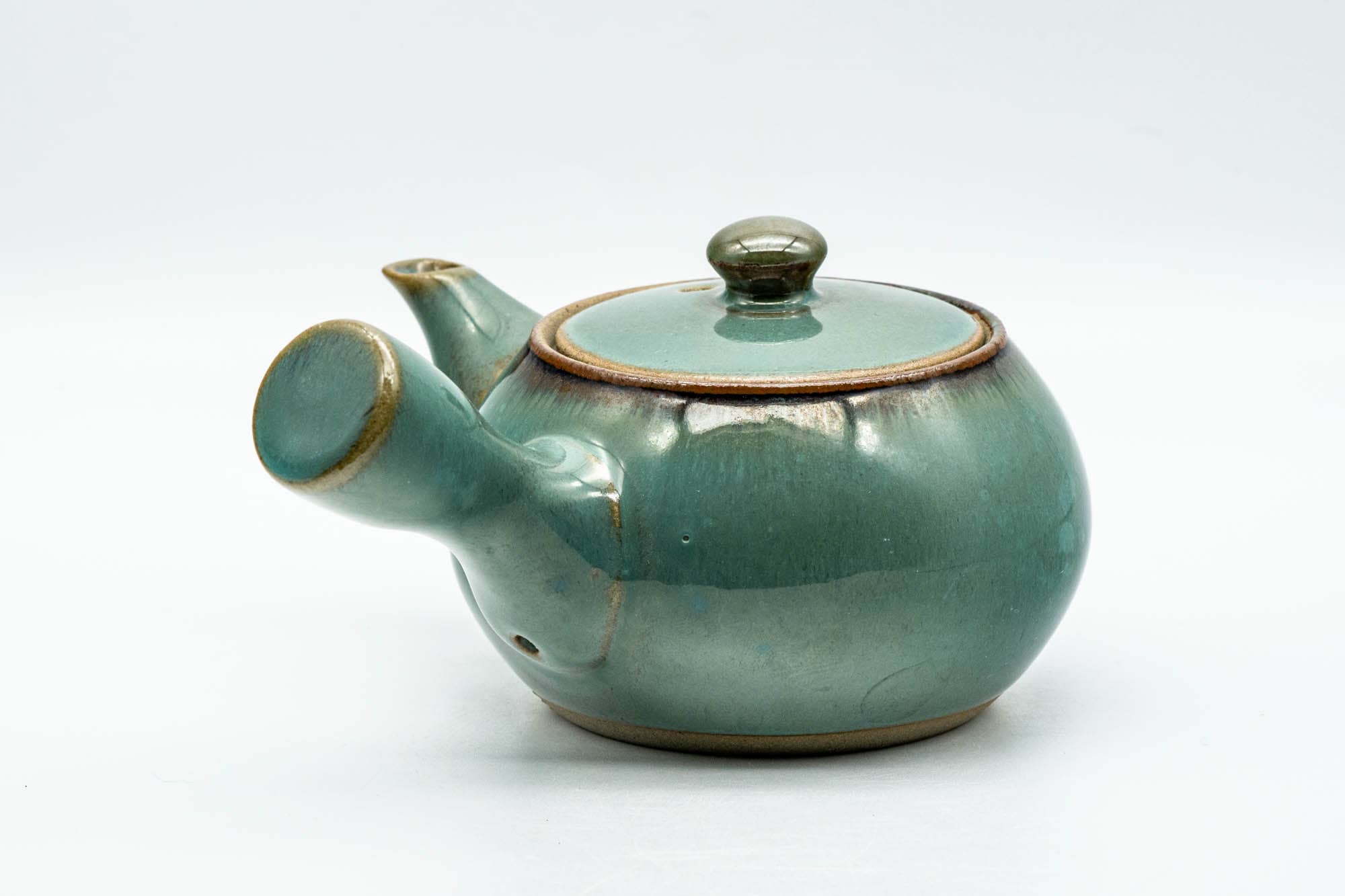 Japanese Kyusu - Green Teal Ceramic Debeso Teapot - 200ml