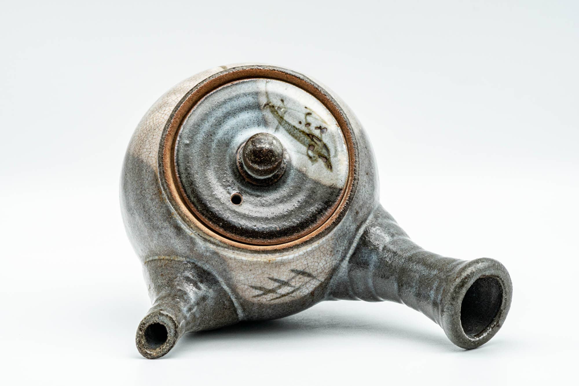 Japanese Kyusu - Bird Grey Karatsu-yaki Debeso Teapot - 350ml