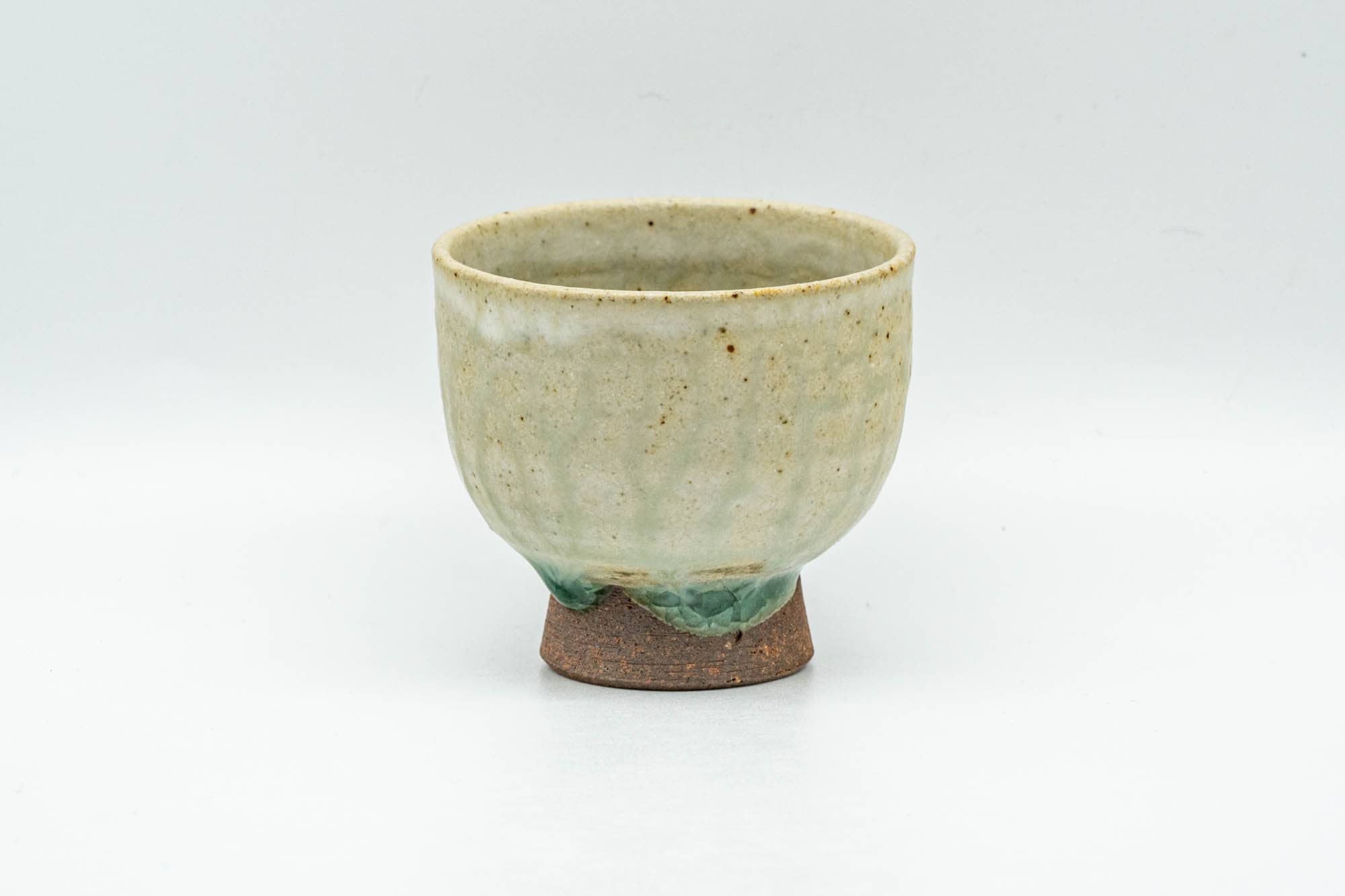 Japanese Teacup - Green Celadon Drip-Glazed Yunomi - 65ml