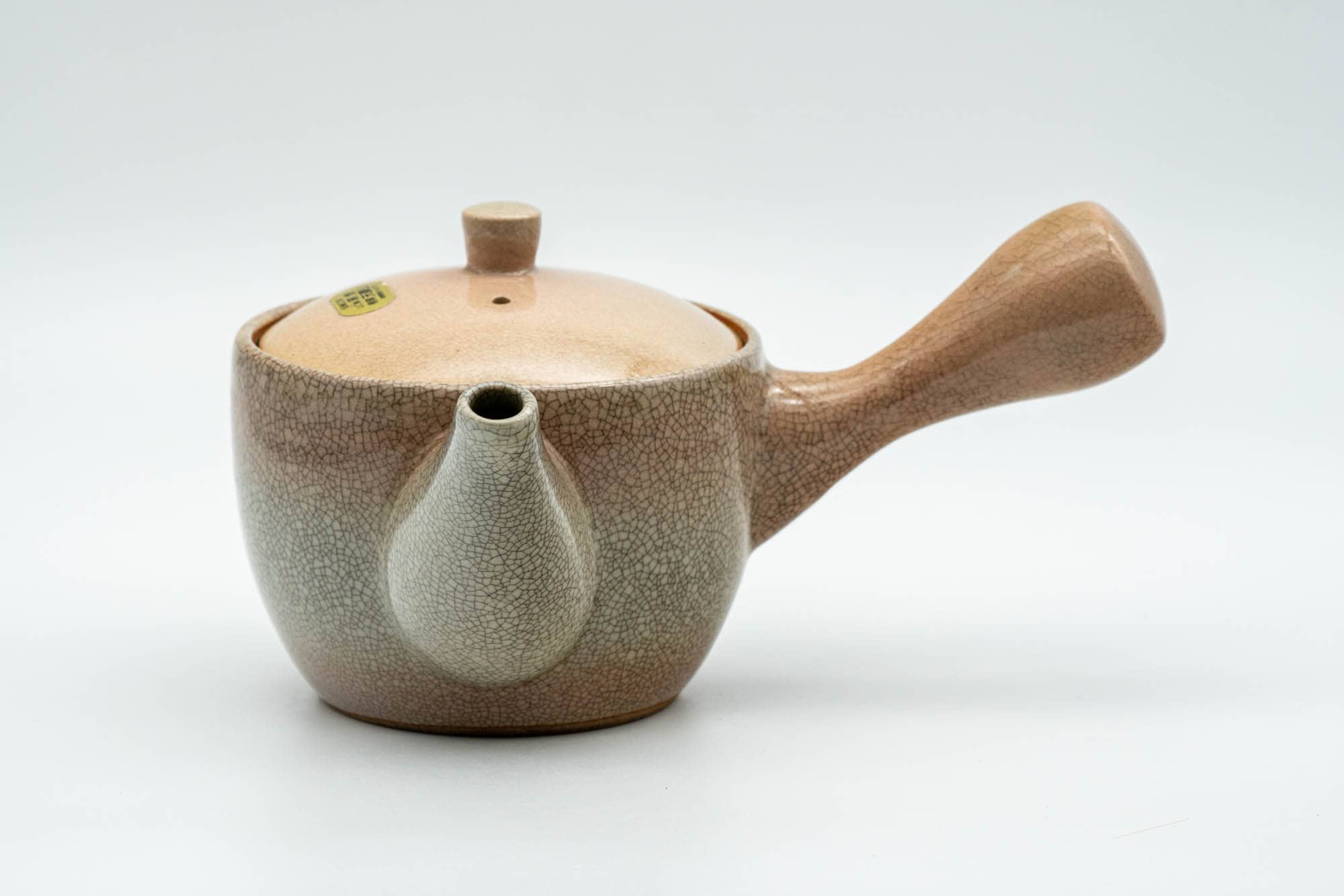 Japanese Kyusu - Beige Weathered Hagi-yaki Do-ake Teapot - 240ml