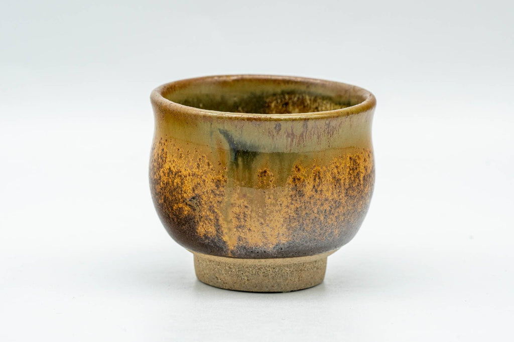Japanese Teacup - Brown Hare's Fur Drip-Glazed Guinomi - 35ml