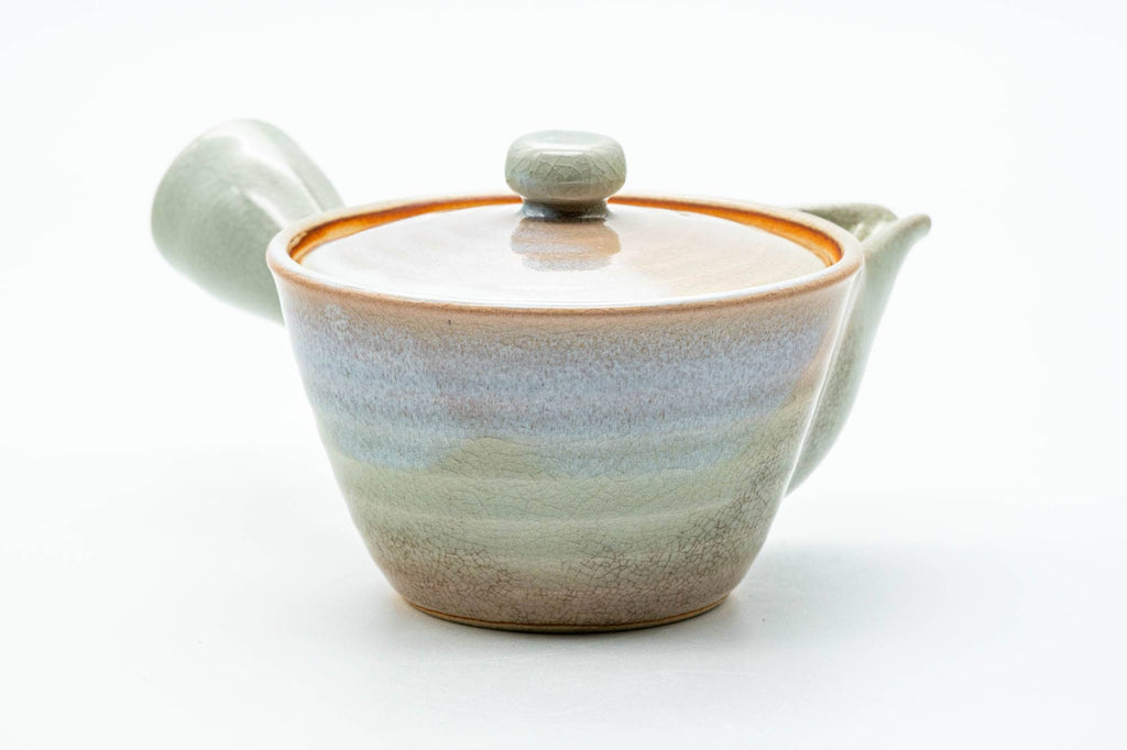 Japanese Kyusu - Beige White Glazed Hagi-yaki Ceramic Filter Teapot - 220ml