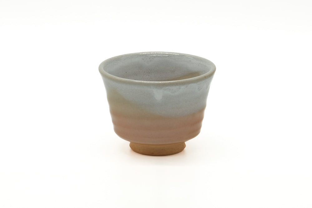 Japanese Teacup - Beige White Glazed Asagao Hagi Yunomi - 110ml