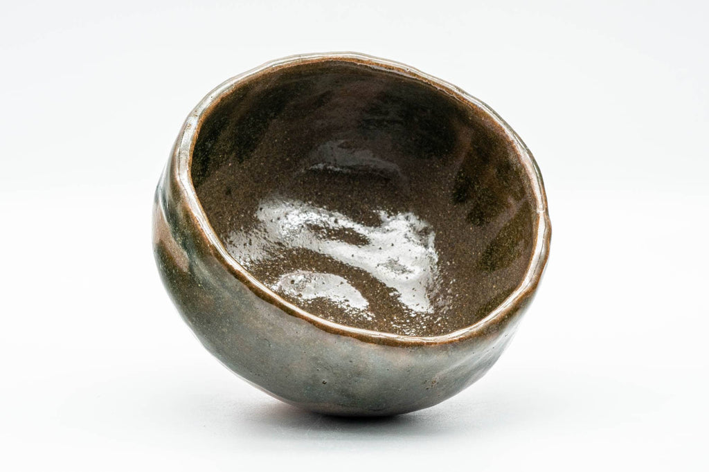Japanese Matcha Bowl - Brown Green Drip-Glazed Wabi-Sabi Chawan - 300ml