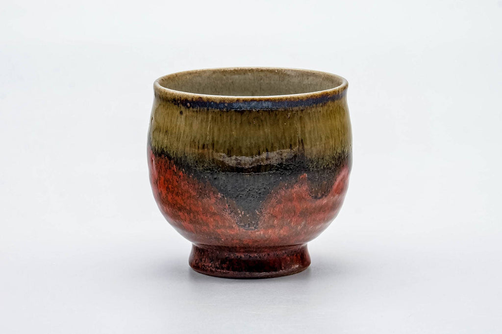 Japanese Teacup - Red Brown Drip-Glazed Yunomi - 165ml