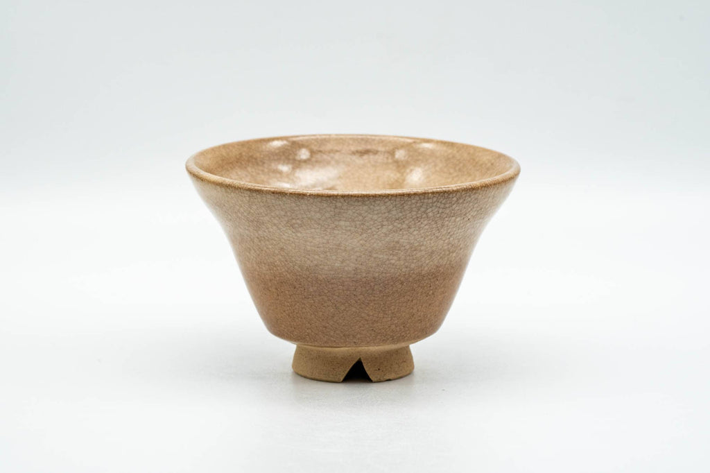 Japanese Teacup - Beige and Milky White Drip-Glazed Hagi-yaki Yunomi - 80ml