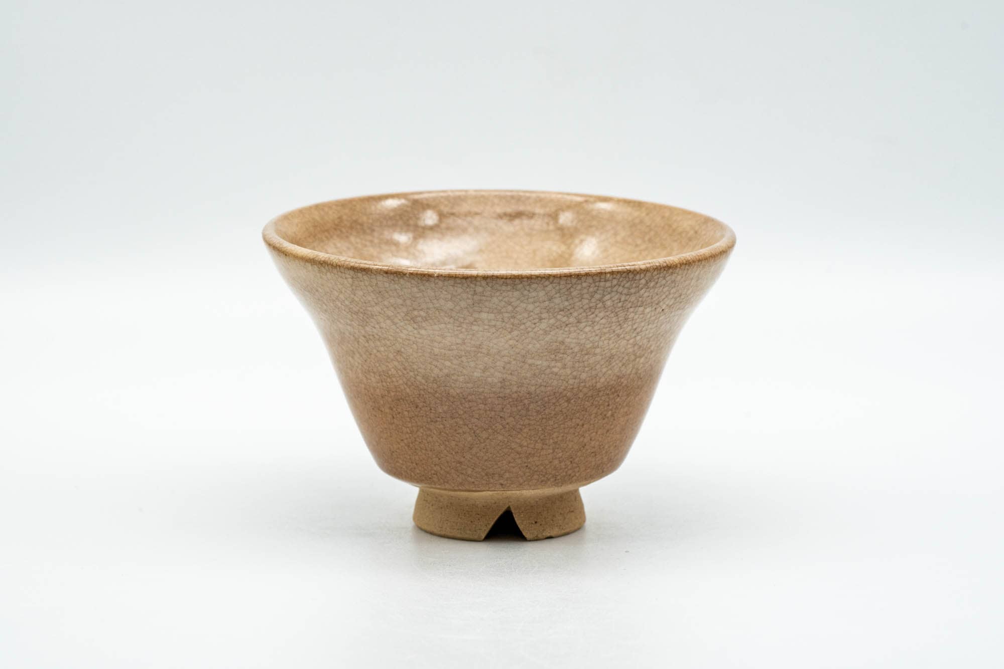 Japanese Teacup - Beige and Milky White Drip-Glazed Hagi-yaki Yunomi - 80ml