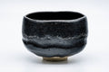 Japanese Matcha Bowl - Black Hand-Formed Undulating Raku-yaki Chawan - 300ml