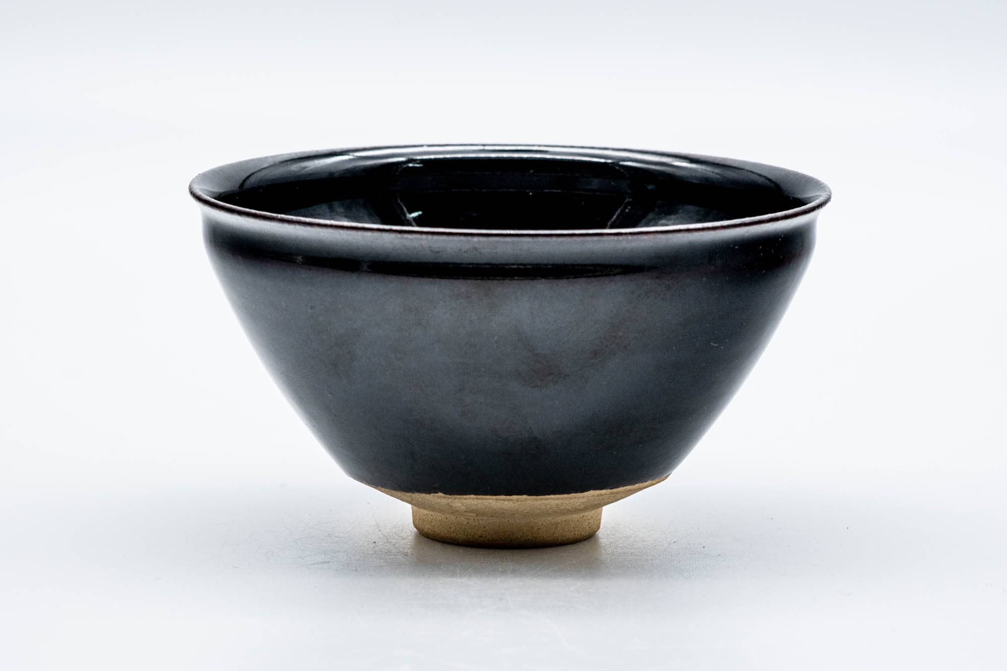 Japanese Matcha Bowl - Jet Black Glazed Tenmoku-gata Kyo-yaki Chawan - 150ml