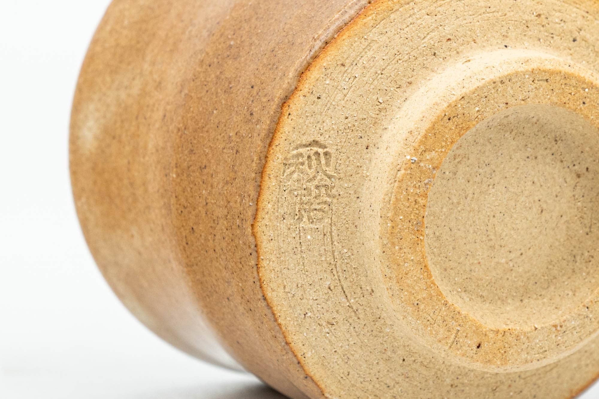 Japanese Teacups - Pair of Milky Beige Drip-Glazed Hagi-yaki Guinomi - 50ml