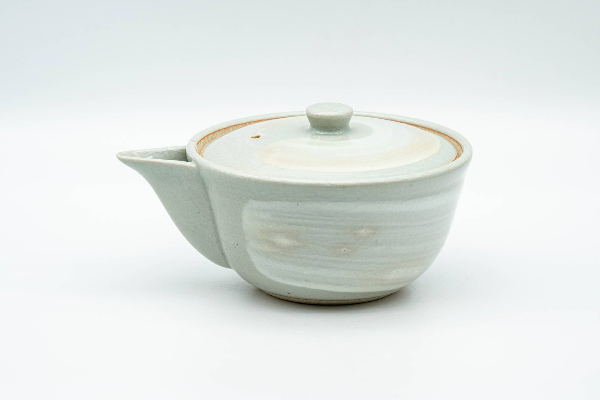 Japanese Houhin - Grey White Hakeme Ceramic Filter Handleless Teapot - 150ml