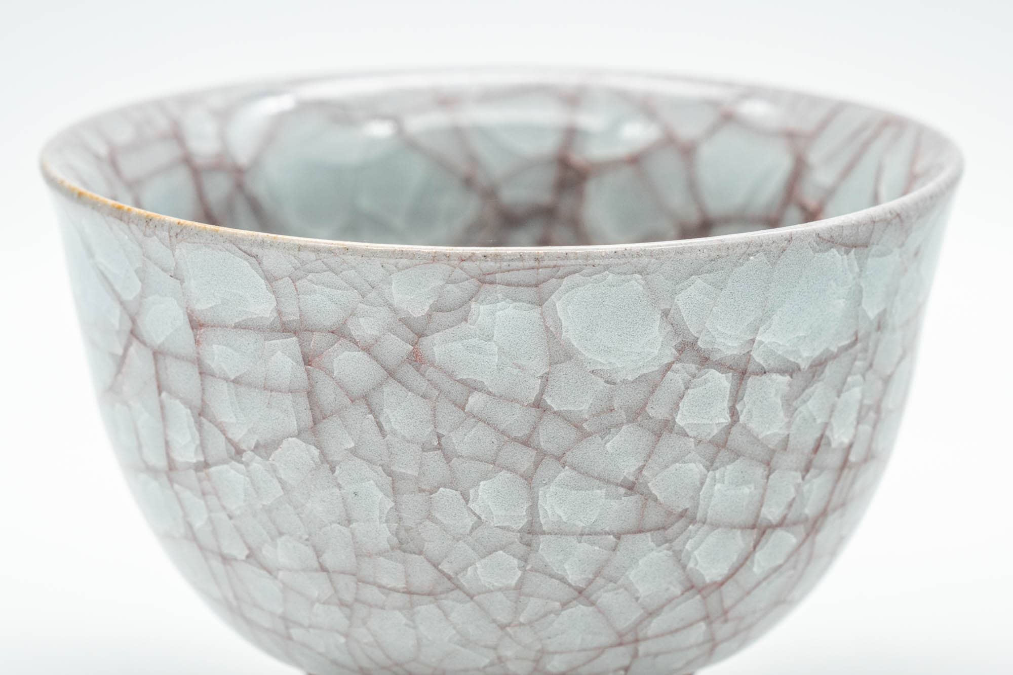Japanese Teacup - 橘吉 Tachikichi - Grey Snowflake Glazed Yunomi - 140ml