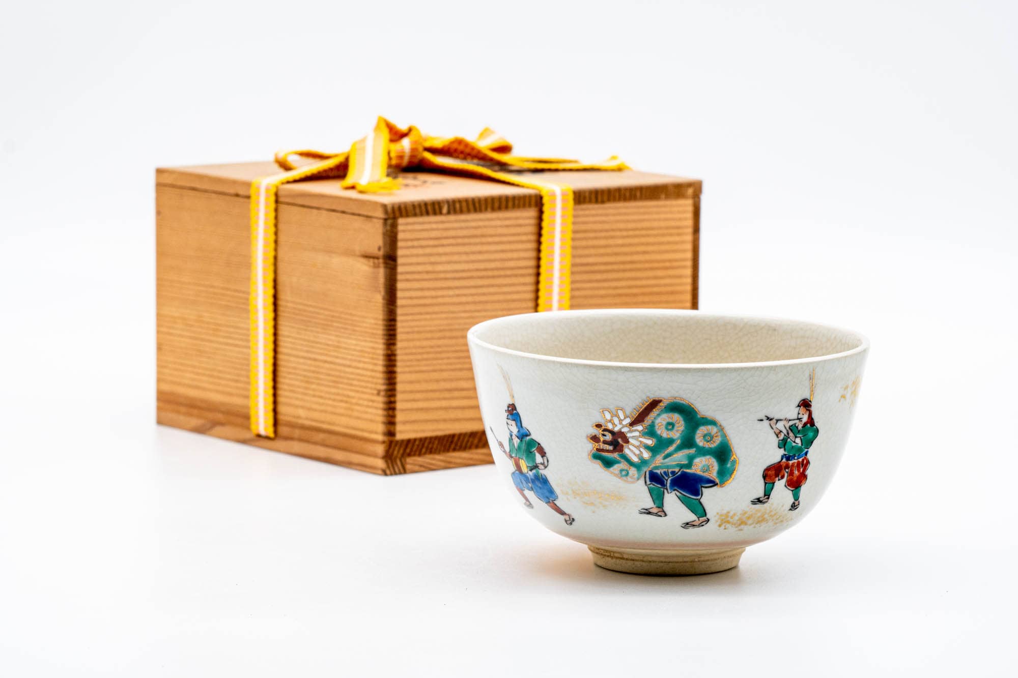 Japanese Matcha Bowl - Parading Musicians Kyo-yaki Chawan - 200ml