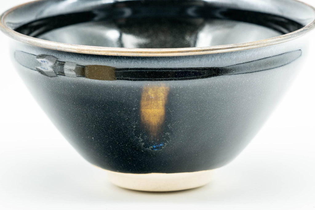Japanese Matcha Bowl - 泉山窯 Izumiyama Kiln - Kyo-yaki Hare's Fur Tenmoku Fukurin Chawan - 200ml