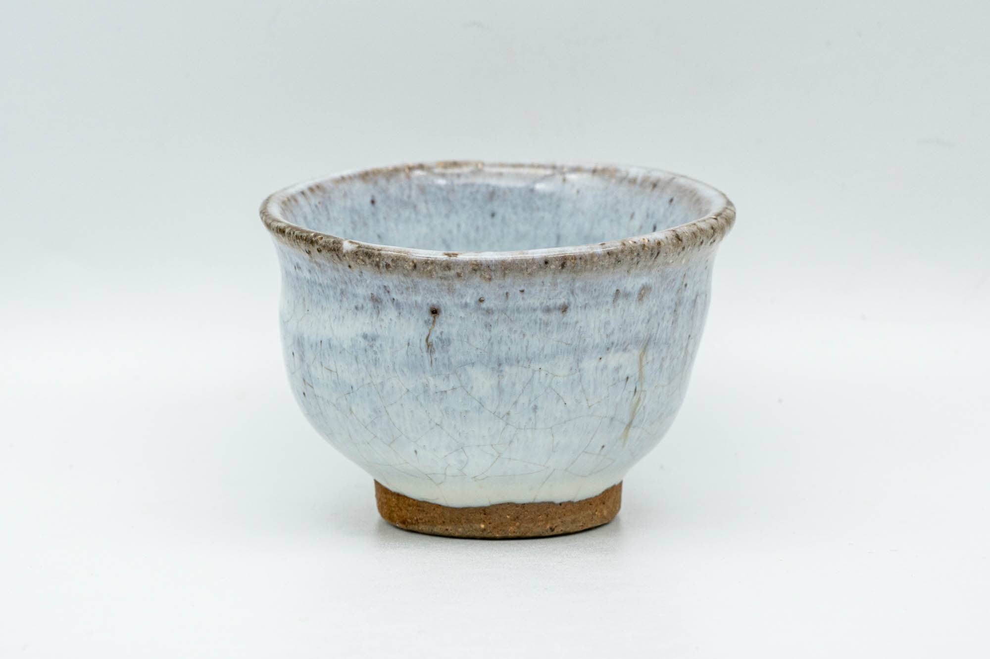 Japanese Teacups - Pair of Milky White Glazed Wabi-Sabi Guinomi - 60ml