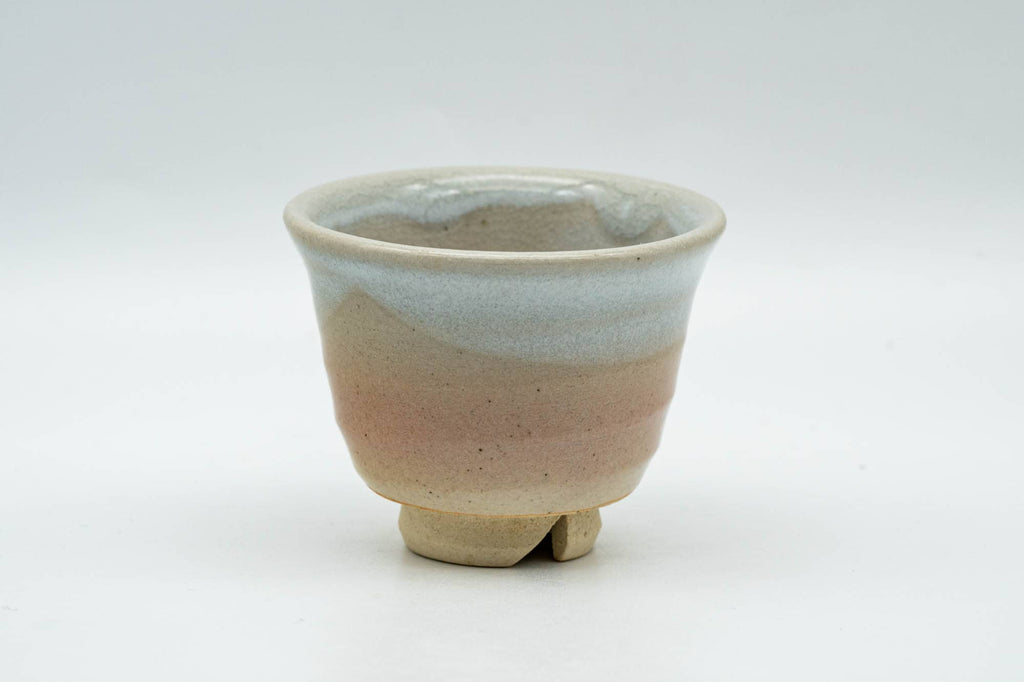Japanese Teacup - Small Pink White Drip-Glazed Guinomi - 40ml