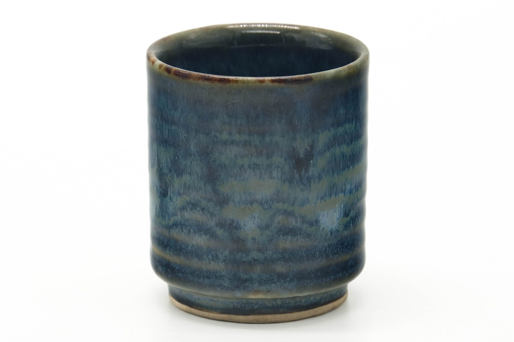 Japanese Teacup - Glossy Blue Drip-Glazed Yunomi - 60ml