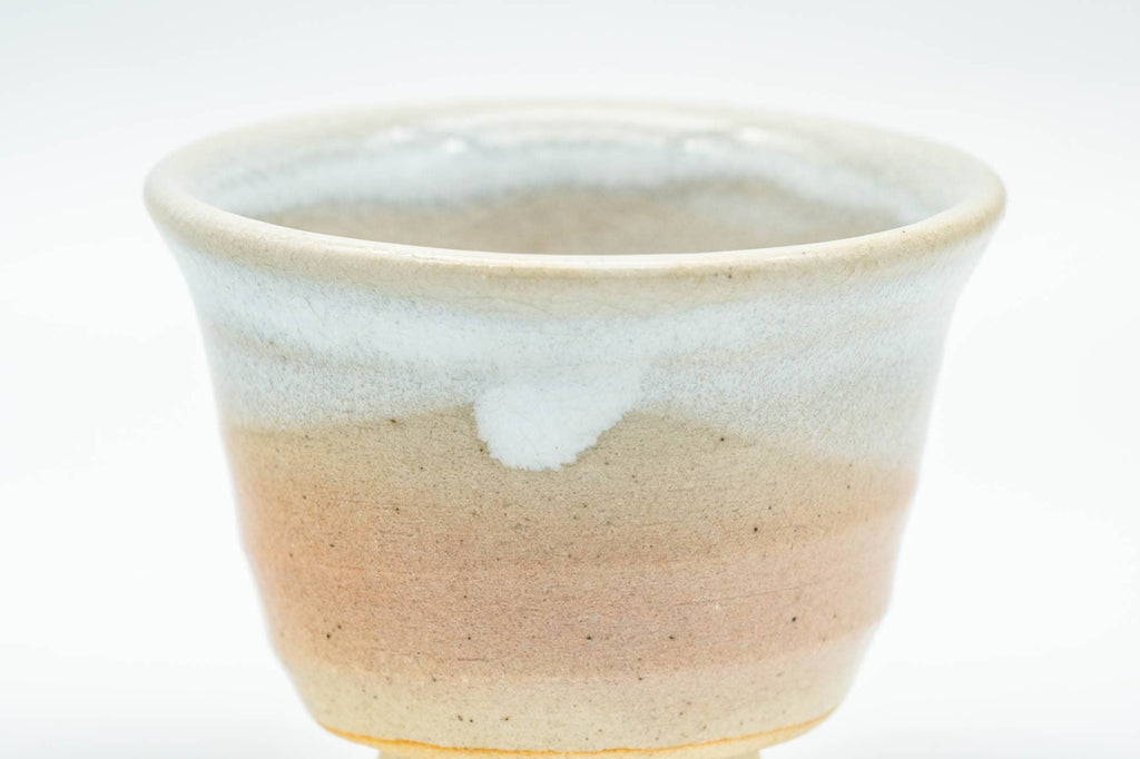 Japanese Teacup - Small Pink White Drip-Glazed Guinomi - 40ml