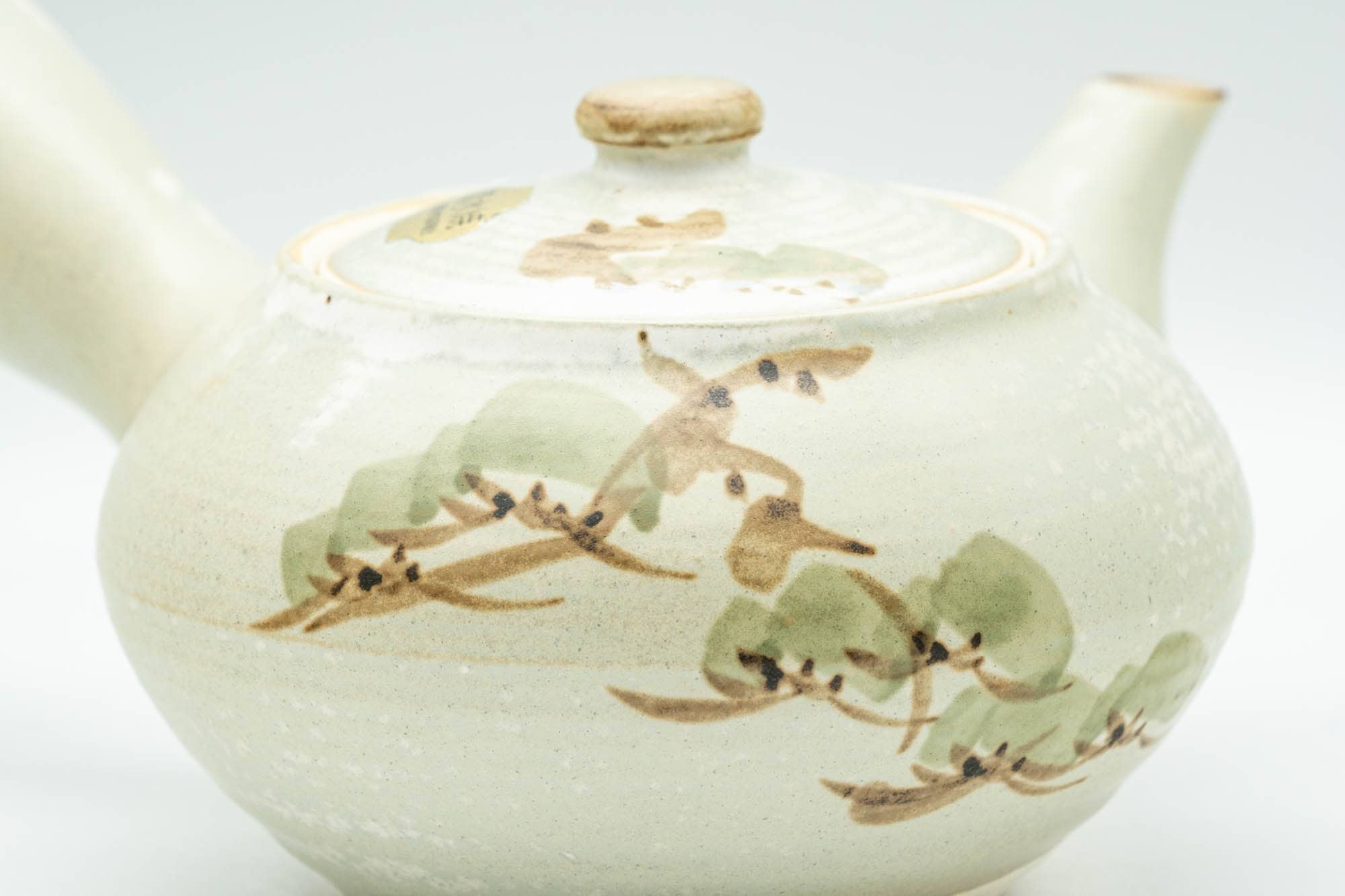 Japanese Kyusu - Beige Foliage Kiyomizu-yaki Debeso Teapot - 300ml