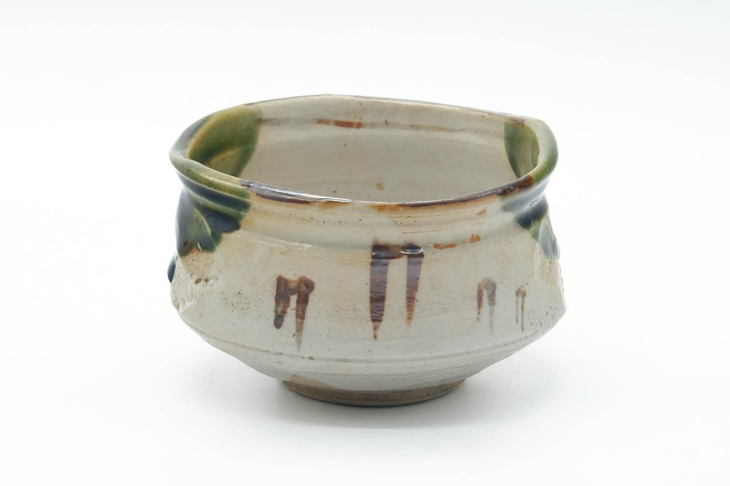 Japanese Matcha Bowl - Distorted Ao-Oribe Oribe-yaki Chawan - 400ml